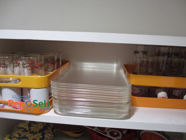 Lot 31-1328 - Lot of Christmas Themed Glassware, Ceramic Mugs, Plastic Trays, etc.