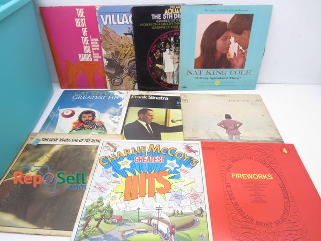 Lot 31-1043 - Approx (82) Vintage Vinyl Records: The Village People, Frank Sinatra, Nat "King" Cole etc
