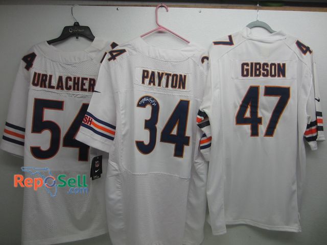 Lot 31-2378 - (3) Chicago Bears Jerseys: Payton, Urlacher, Gibson - No COA