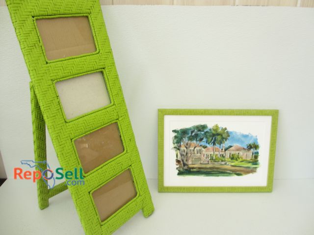 Lot 31-3007 - Framed Art by Diedric and Photo Ladder