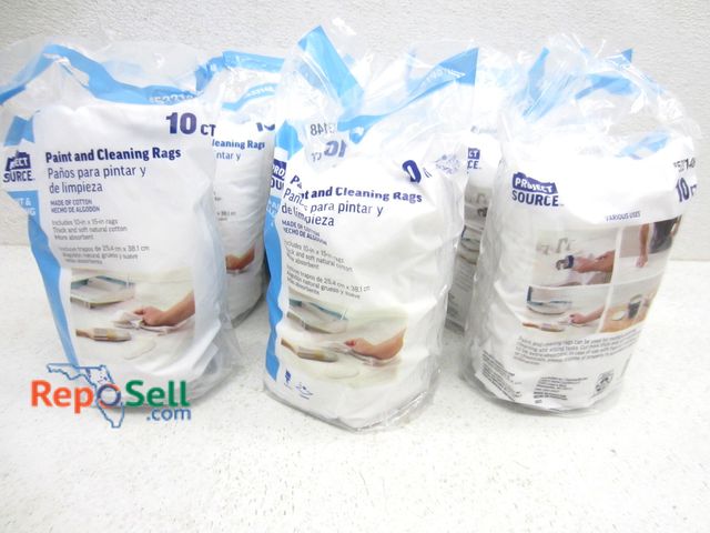 Lot 31-9061 - (100) New Project Source paint/cleaning rags - 10/10-piece packs
