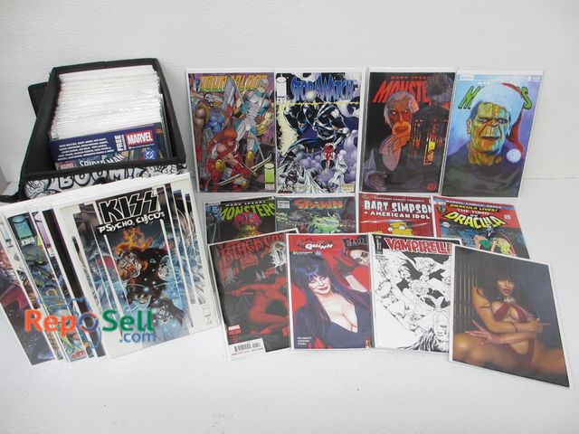Lot 31-5204 - (90) Comic Books in Carry Case; Includes Spawn, Harley Quinn, Black Cat, Image Titles, Etc.