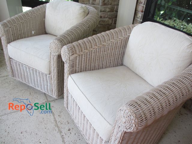 Lot 31-1139 - (2) Rocking/Swivel Chairs With Cushions - 30"H, Cushions 19"