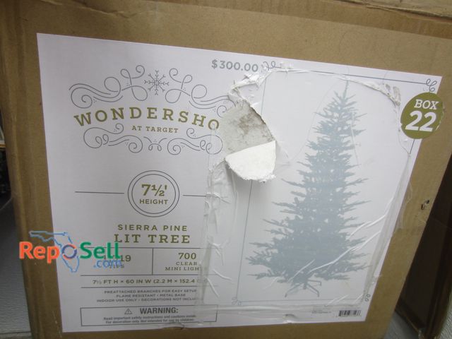 Lot 31-1073 - (2) Christmas Trees: 1- 7 1/2' Tall Sierra Pine Lit Tree, 1 - Fold Up/Down Tree w/Decorations - Both...