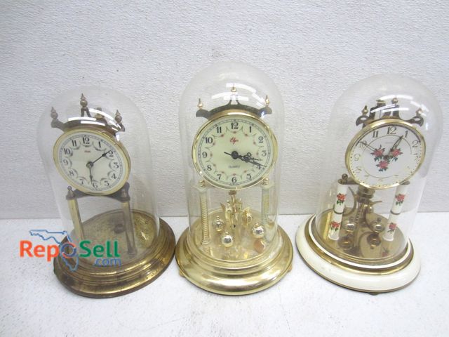 Lot 31-7182 - (3) Mantle Clocks For Parts/Repair: Elgin, Haller And Kundo