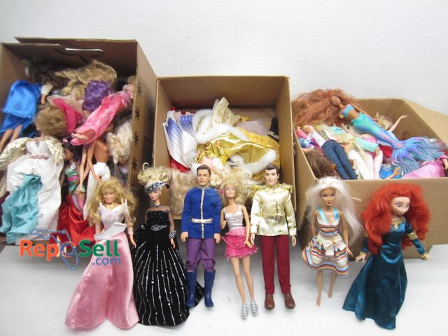Lot 31-9220 - Toy doll lot; Barbie, Hasbro, Little Mermaid &amp; more, (3) boxes total