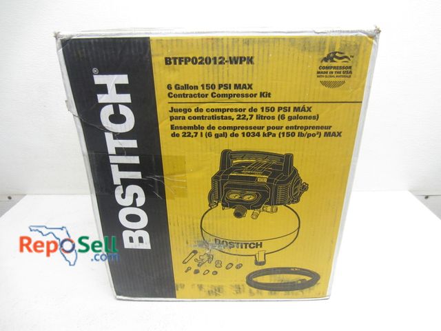 Lot 31-7068 - New Bostitch 6 Gallon 150 PSI Contractor Compressor Kit #BTFP02012-WPK - Powers On, Builds Pressure