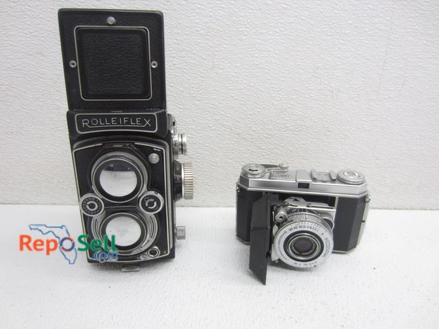 Lot 31-9174 - (2) Vintage Cameras: Kodak, Retina Ia, Rolliflex, F&amp;H Braunshweig