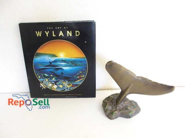 Lot 31-8515 - The Art Of Wyland Hardcover Book And 1988 Wyland Bronze Whale Tail Sculpture - No COA