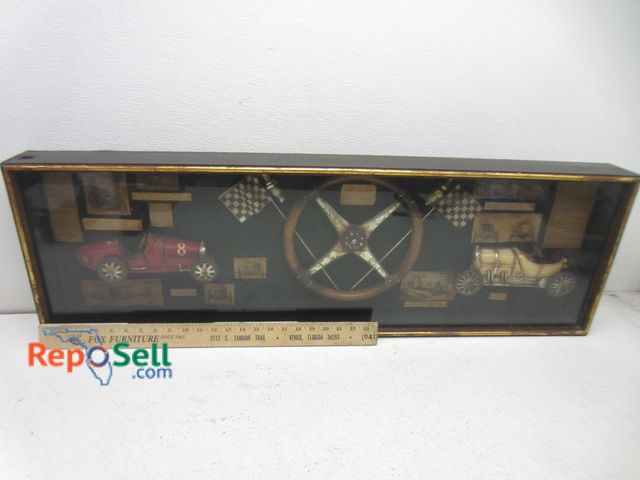 Lot 31-9481 - "The History of Car Racing" Shadow Box, 31.5" x 13 x 4