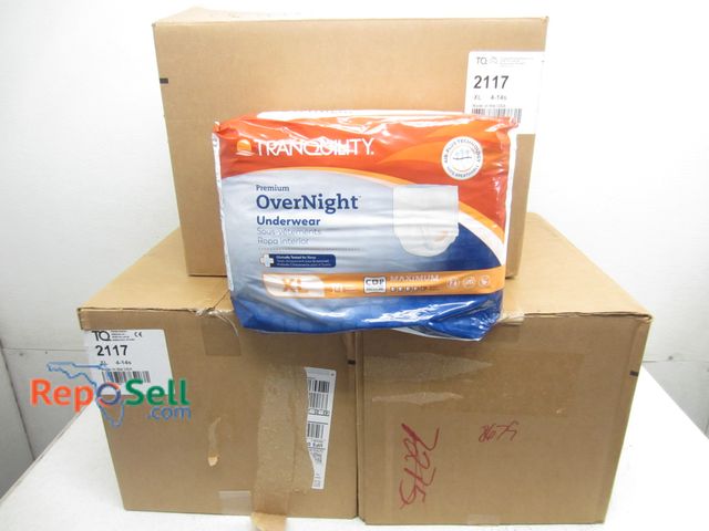 Lot 31-6204 - 168 Tranquility Premium overnight underwear, size XL. 12 Sealed packs total, each contain 14 pc.