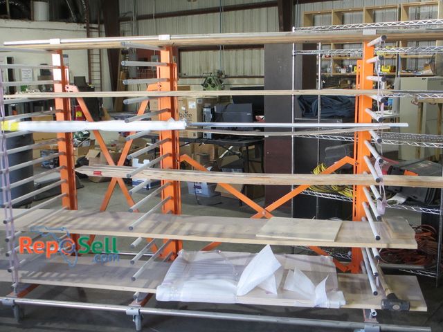 Lot 31-8190 - Metal Pro Drying Expandable Rack 118"L x 38 x 68 with Contents - Various Wood Pieces