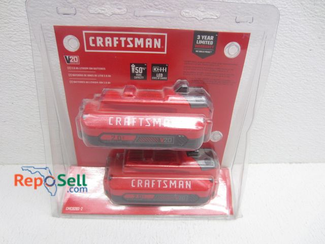 Lot 31-7221 - (2) New Craftsman 2.0 AH Lithium Ion Batteries #CMCB202-2