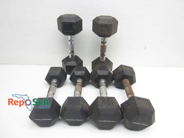 Lot 31-6128 - Lot Of (6) Curling Weights: (2) 8 lbs, (2) 10 lbs And (2) 12 lbs