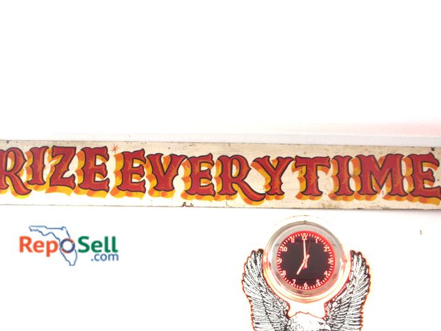 Lot 31-1125 - Large Vintage "Prize Every Time" Carnival Wood Sign; 95"L x 12"h - Bring ladder &amp; tools