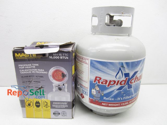 Lot 31-2394 - Propane Tank (20lbs) &amp; Propane Tank Top Heater 16,000 BTUs