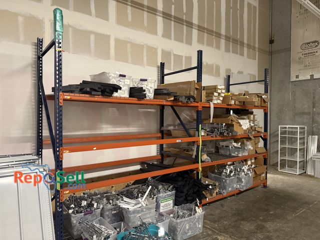 Lot 31-3107 - (2) Sections of Pallet Rack- RACK ONLY/NO CONTENTS ON SHELVES, Beams 8',  (3) 10'x48" Uprights - Bri...