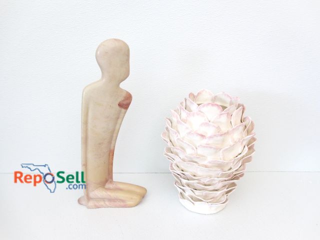 Lot 31-1462 - Stone Figure And Ceramic Vase