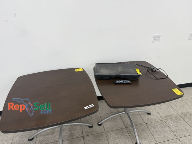 Lot 31-3103 - (2) Tables, (1) 24" Westinghouse TV w/Remote &amp; Power Cord - Untested #WD24HB6101