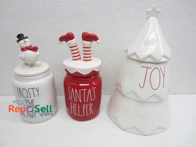 Lot 31-9396 - (3) Rae Dunn Christmas Jars