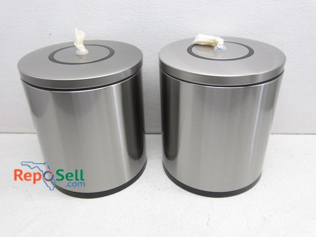 Lot 31-6257 - (2) Stainless Steel Wipe Dispenser Cans With Wipes