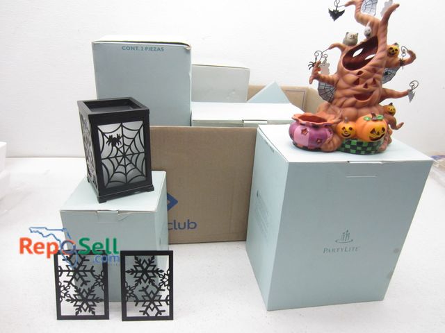 Lot 31-9140 - (14) Party Lite Pieces in Boxes: Mini Globe, Halloween, Votive Holder, etc.