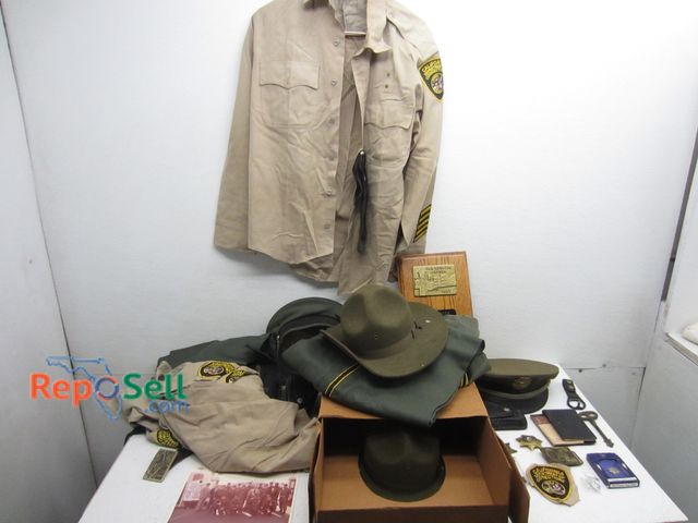 Lot 31-1327 - Lot Of Prison Guard Acces: pants, hats, badges, etc.