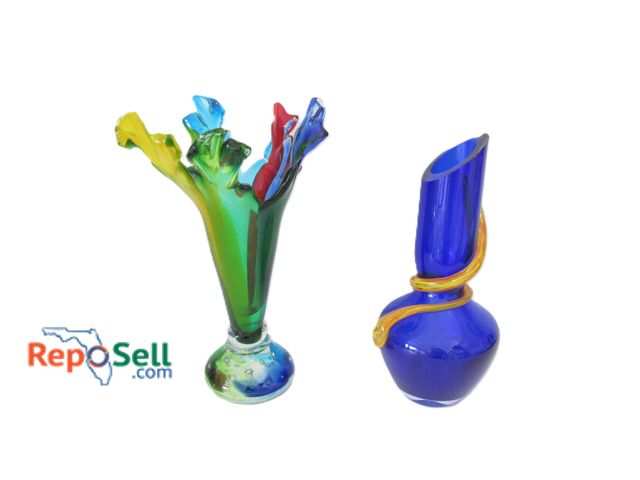 Lot 31-1119 - (2) Hand Blown Glass Pieces - Tallest Is 15" H