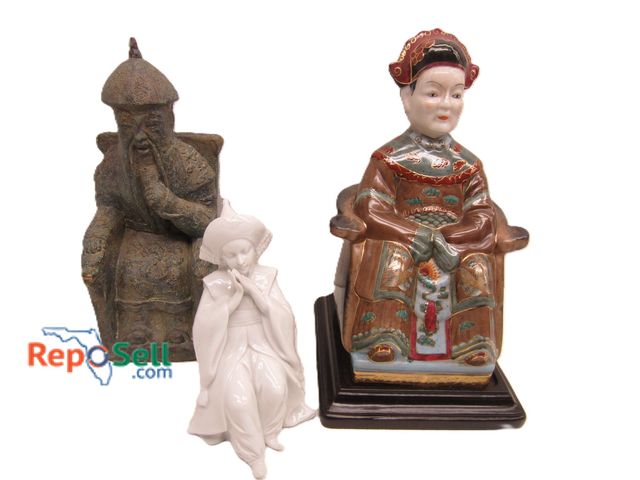 Lot 31-6121 - (3) Figurines: (2) Ceramic, (1) Cast