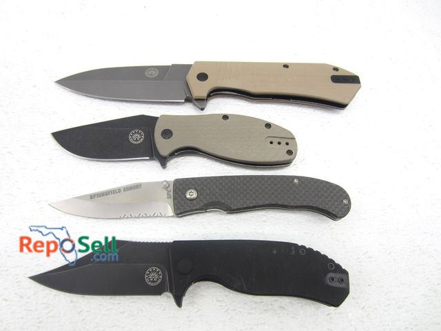 Lot 31-4475 - (4) Folding Knives: (3) Off Grid, (1) Springfield Armory