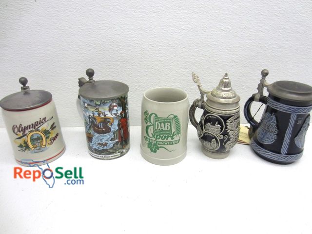 Lot 31-6431 - (5) Beer Steins - Some Vintage