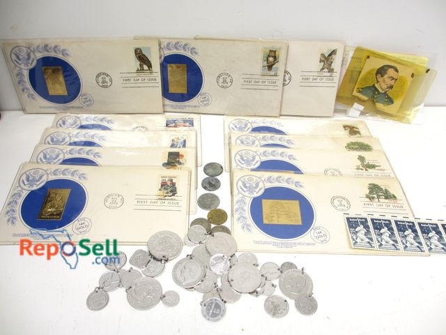 Lot 31-5027 - Vintage Lot: (11) 1978 1st Day Issue Stamps, Babe Ruth Stamps, Coins