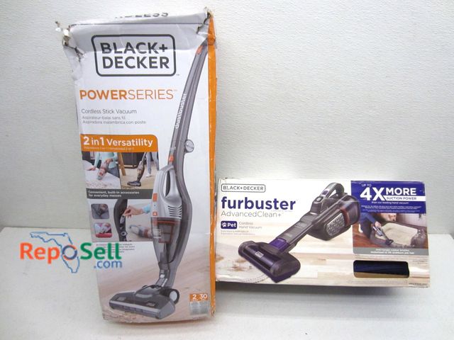 Lot 31-6143 - (2) New B&amp;D Vacuums: Cordless Stick And Fur Buster Cordless Handheld