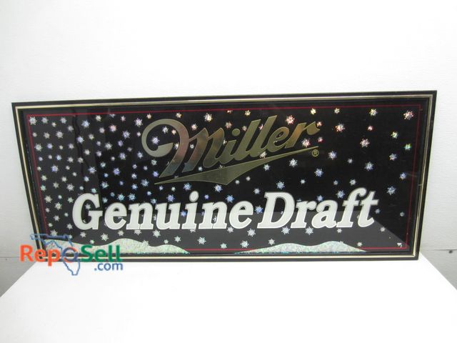 Lot 31-1065 - Framed Miller Genuine Draft Wall Décor Advertising Sign - 46.5"x20"
