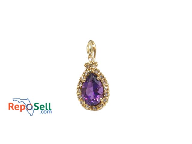 Lot 31-2004 - 14K Yellow Gold Amethyst/Topaz Pendant - 2.35g total