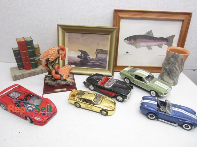 Lot 31-8336 - Estate Lot: (5) Cars, Stone Vase, Framed Art, etc.