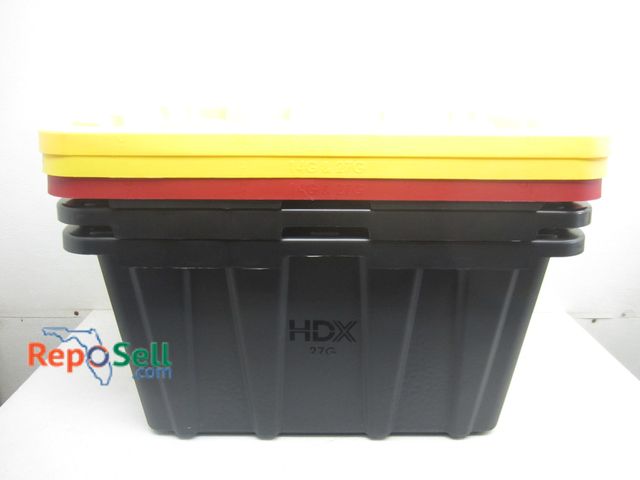 Lot 31-6129 - (3) 27 Gallon Totes with lids
