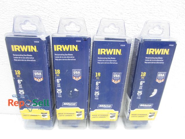 Lot 31-4060 - (100) New Irwin 6" 18 TPI Bi-Metal Sawzall Blades, Cuts Stainless And Metal, USA Made