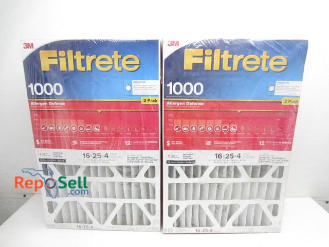 Lot 31-9285 - (4) new Filtrete 16x25x4 air filters #1000