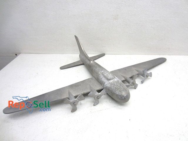 Lot 31-6110 - Vintage Cast Aluminum Bomber Plane 31.5"Wx19"L, 8lbs