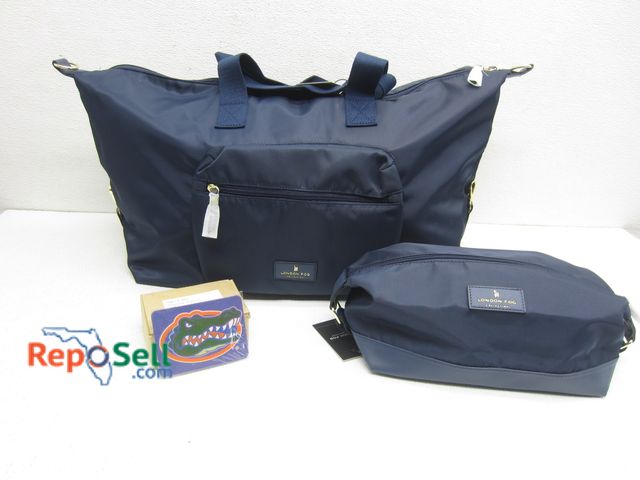 Lot 31-8170 - (2) New London Fog 100th Anniversary Bags (1 - Track Nylon Duffle, 1- Miles Nylon Toiletry) &amp; (2...