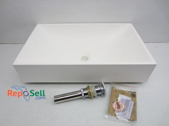 Lot 31-8136 - Above-the-Counter Sink w/Drain Piece: Poly Stone, #V42, 23x14.5x5"H