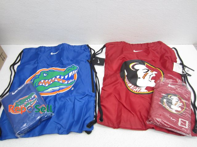 Lot 31-2294 - (30) New Nike Sling Style Packable Back Pack: 15 - Seminoles, 15 - FL Gators, 14"x18"