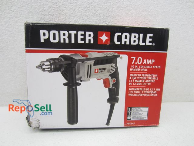 Lot 31-2205 - Porter Cable 7.0AMP 1/2" VSR Single Speed Hammer Drill - Some Box Damage #PCE141