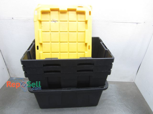 Lot 31-6375 - (4) 27G Plastic Totes with Lids