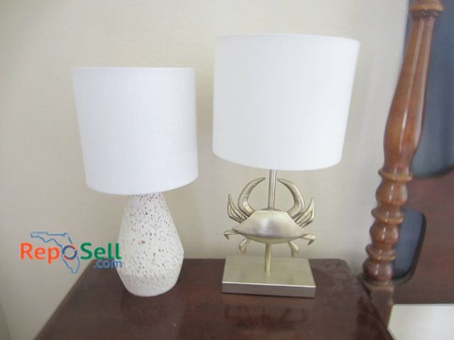 Lot 31-8643 - Table Lamps With Terrazzo And Brass Crab Base, 18 Inches High - Both Power On