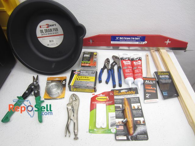 Lot 31-1480 - Black Tote with Large Lot of Hand Tools &amp; Supplies