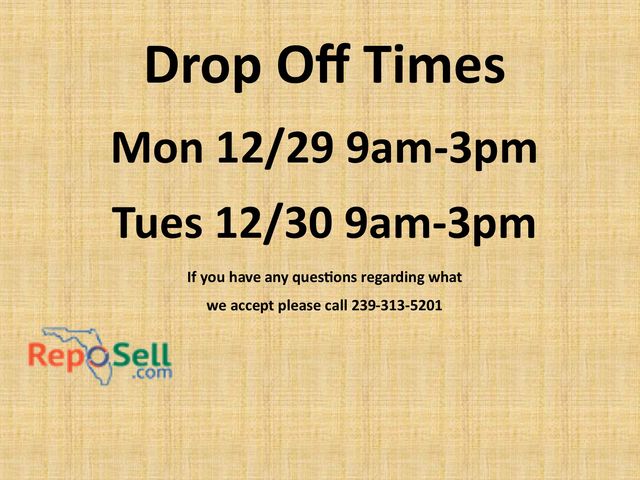 Drop Off Times & Consignment Info