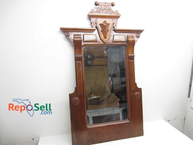 Lot 31-9090 - Vintage Wood Framed Mirror 36" H x 28" W