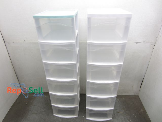 Lot 31-7265 - (2) 6-Drawer Storage Bins, 12.5 x 48 x 14.5"